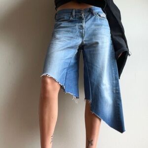 Vintage Asymmetrical Denim Shorts/Capris